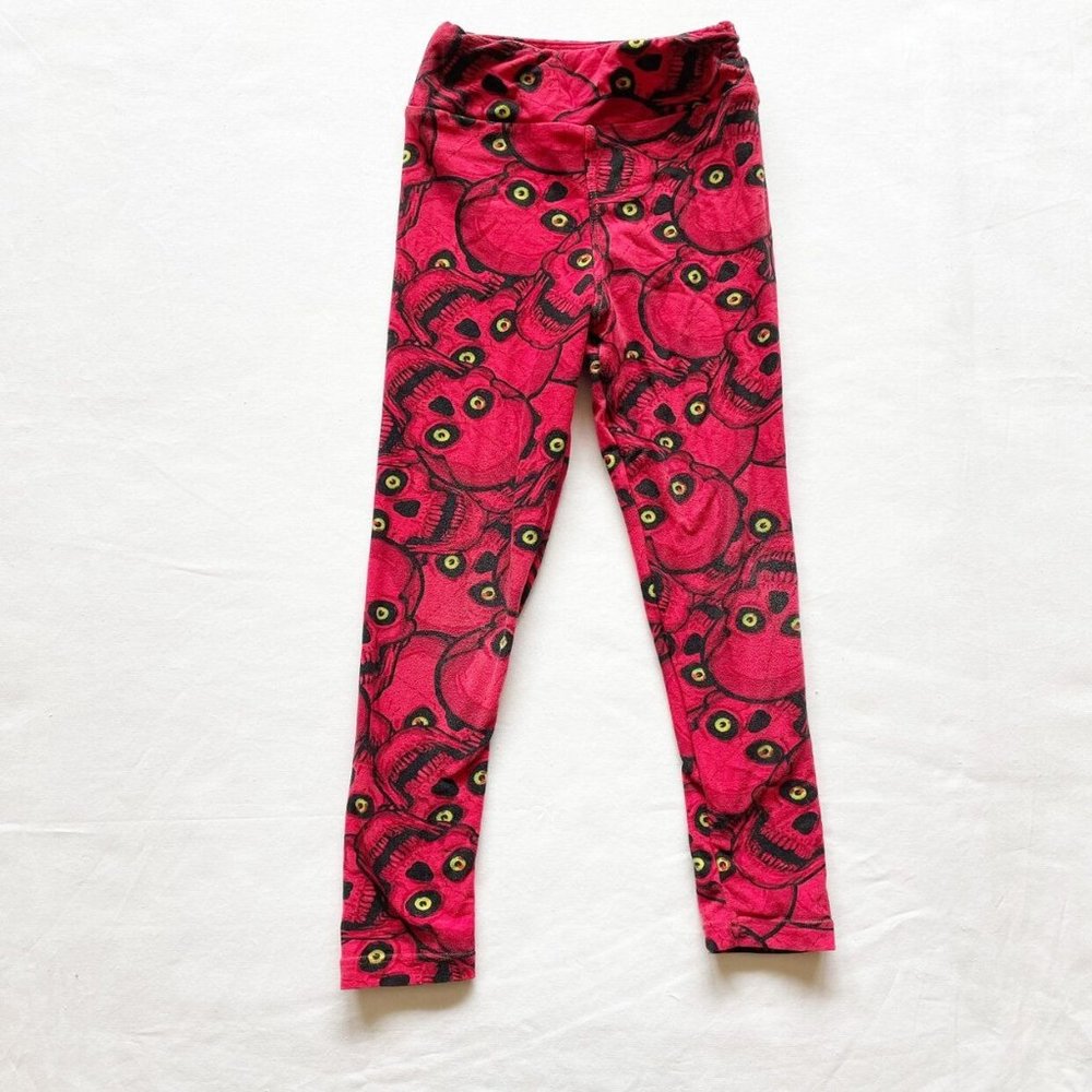 LuLaRoe Halloween Red Skull Leggings Size S/M